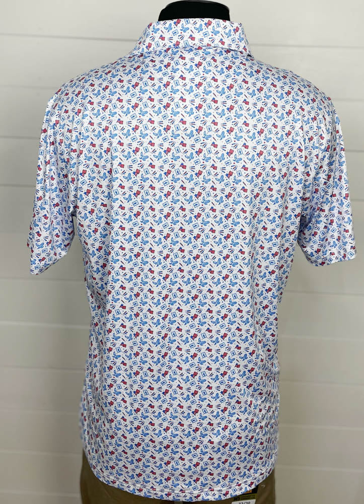 Flyline Performance Polo Liberty in White by Southern Marsh