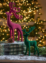 Flocked Deer Set of 2 Table Décor by Evergreen