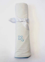 Blue Cross Pip Embroidered Blanket by Goosies