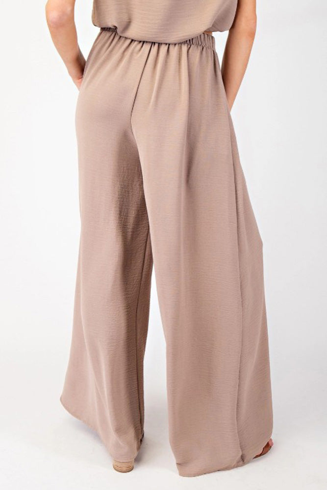 Solid Wide Leg Pants in Coco by eesome