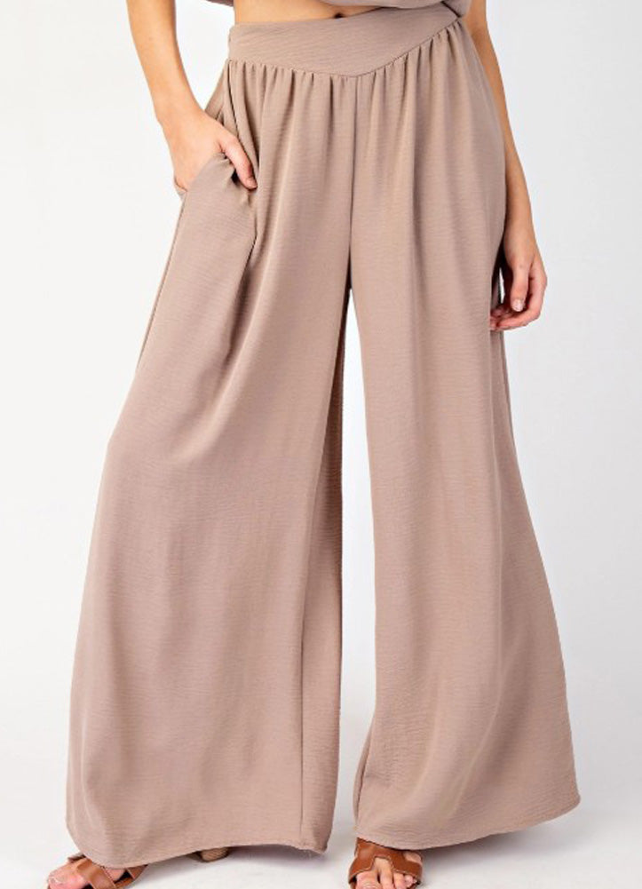 Solid Wide Leg Pants in Coco by eesome