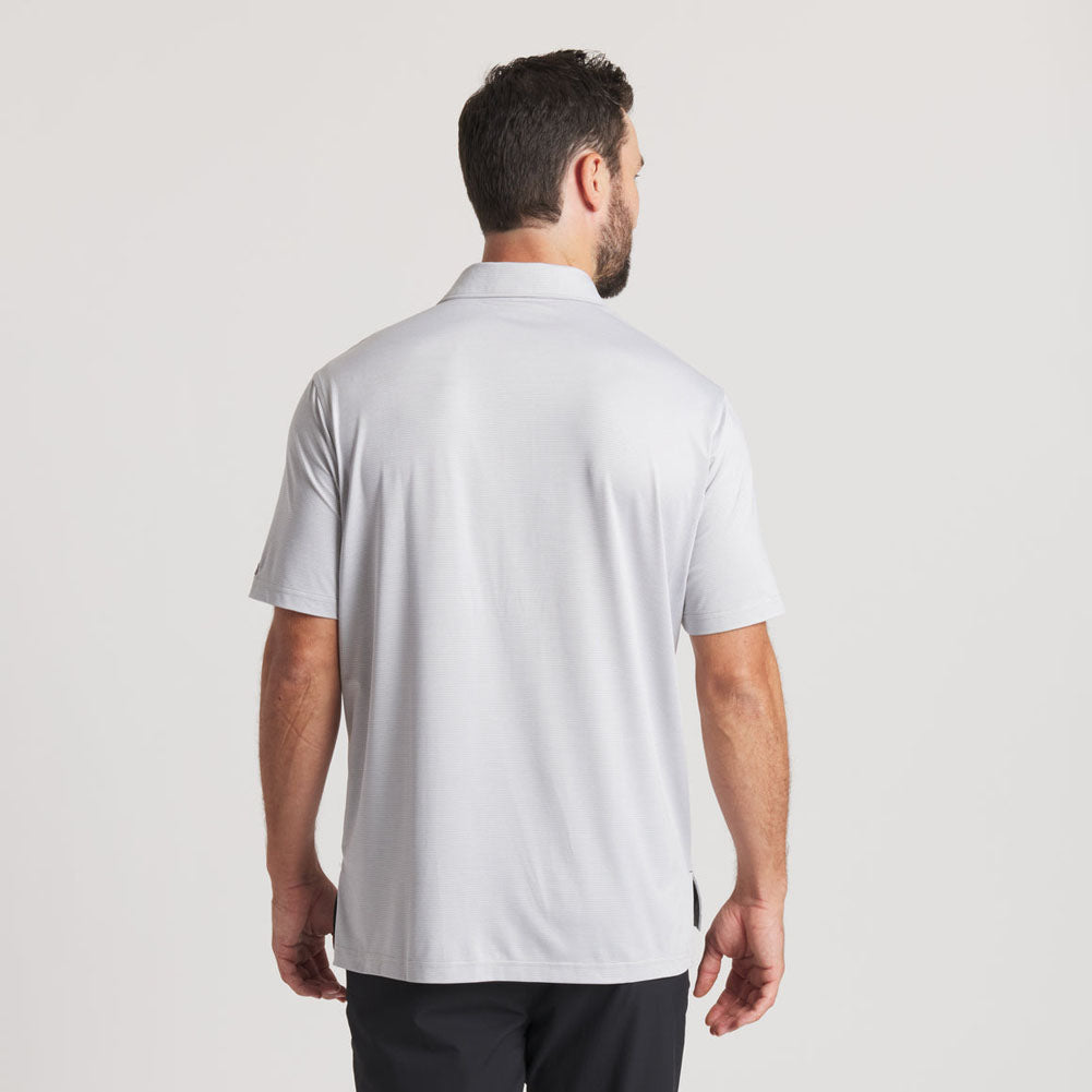 Marin Headlands Performance Polo in White/Grey by Southern Marsh