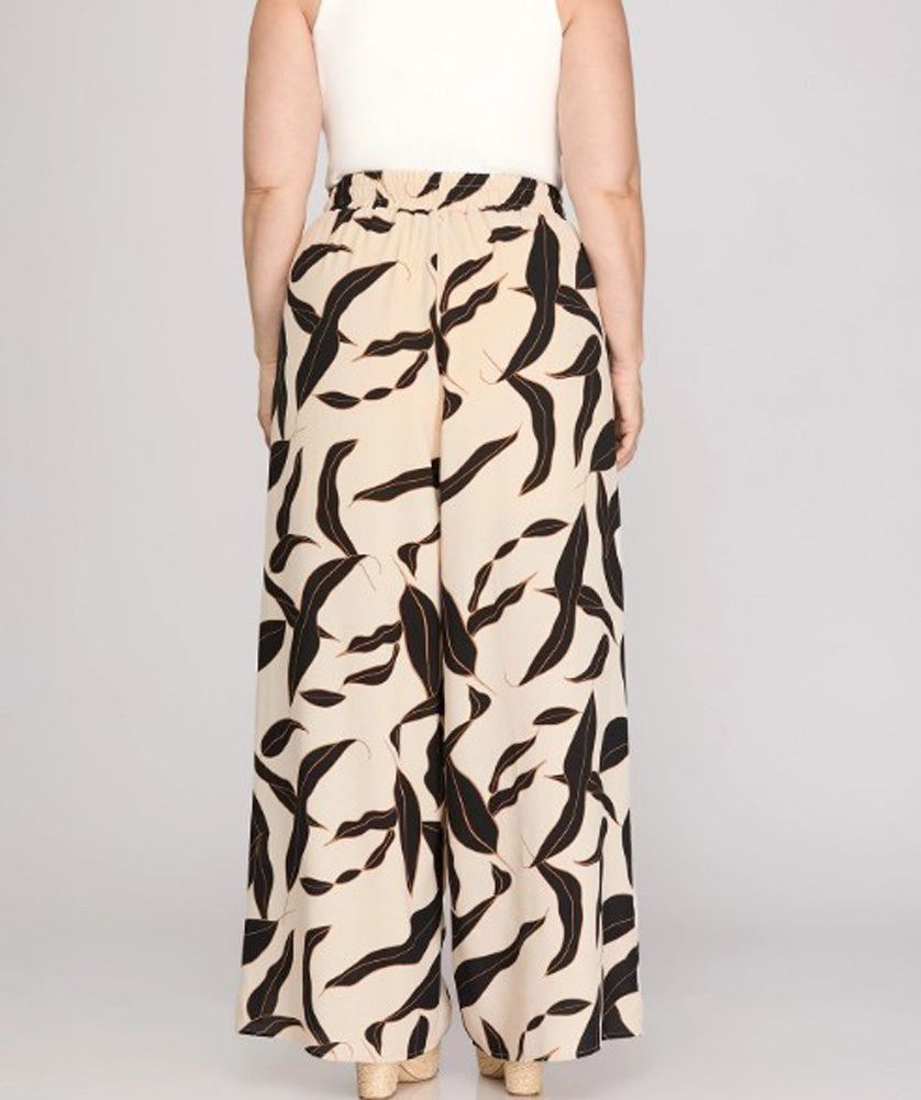 Plus Print Pants in Black by She + Sky
