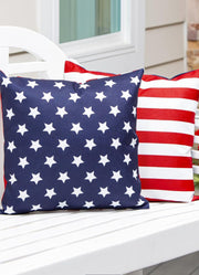 Patriotic Stars & Stripes Pillow Cover by Evergreen