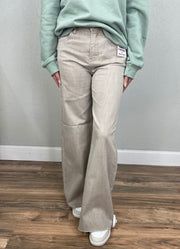 TC HR Lurex Palazzo Pants in Taupe by Risen
