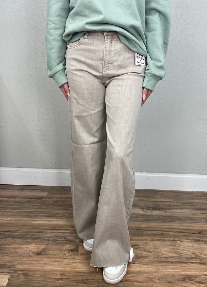 TC HR Lurex Palazzo Pants in Taupe by Risen