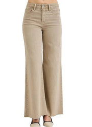 Lurex HR TC Palazzo Pants in Taupe by Risen
