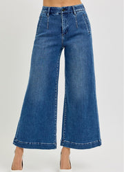 Tummy Control HR Crop Wide Leg Jeans by Risen