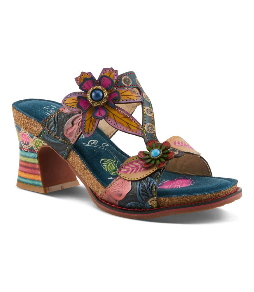 Rossie in Navy Multi Leather by L'Artiste