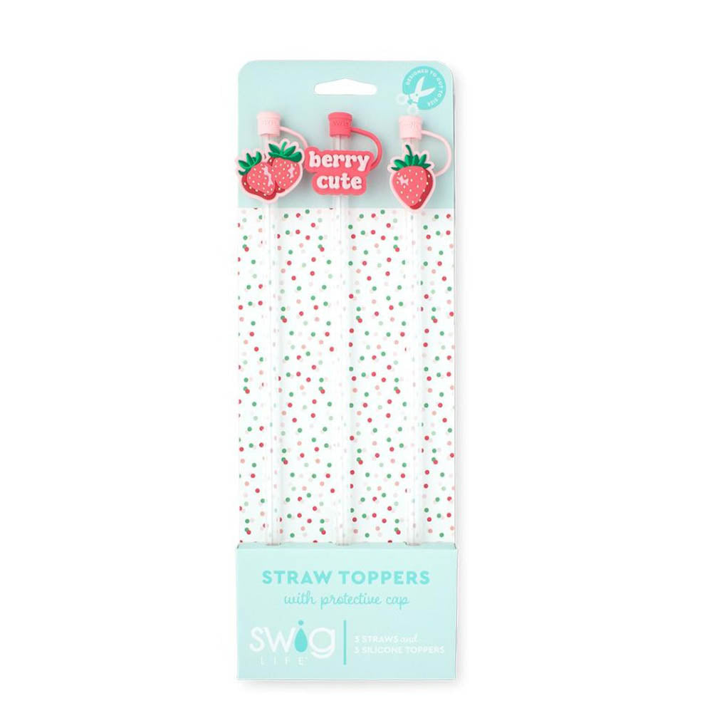 Strawberry Shortcake Straw Topper Set by Swig Life