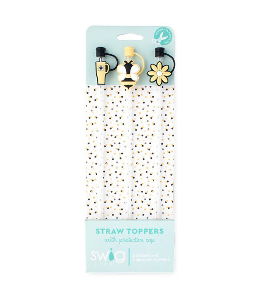 Busy Bee Straw Topper Set by Swig Life