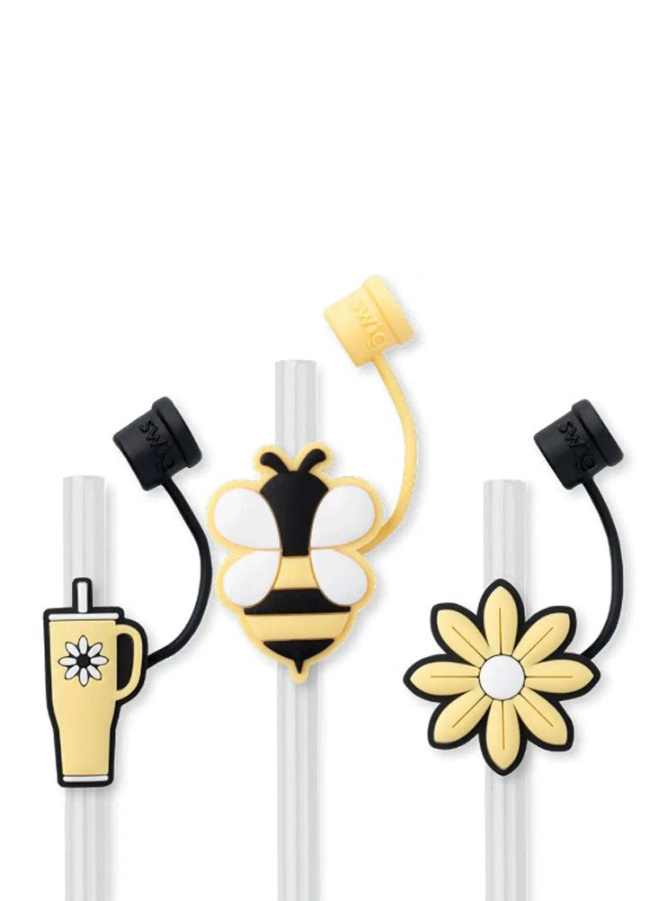 Busy Bee Straw Topper Set by Swig Life