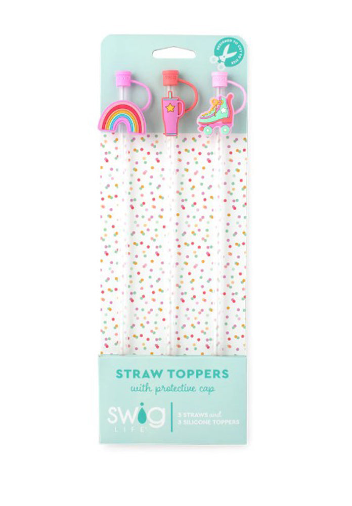 Roller Rink Straw Topper Set by Swig Life