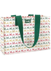 Large Christmas Bows Reusable Gift Bag by Swig Life