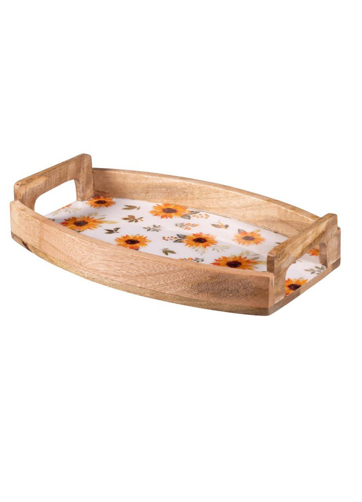 Sunflower Fields Serving Tray with Handles by Evergreen Enterprises