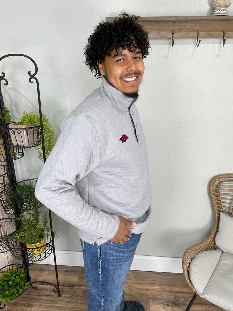 Arkansas Quilted Sweatshit in Grey by Drake – Martin's