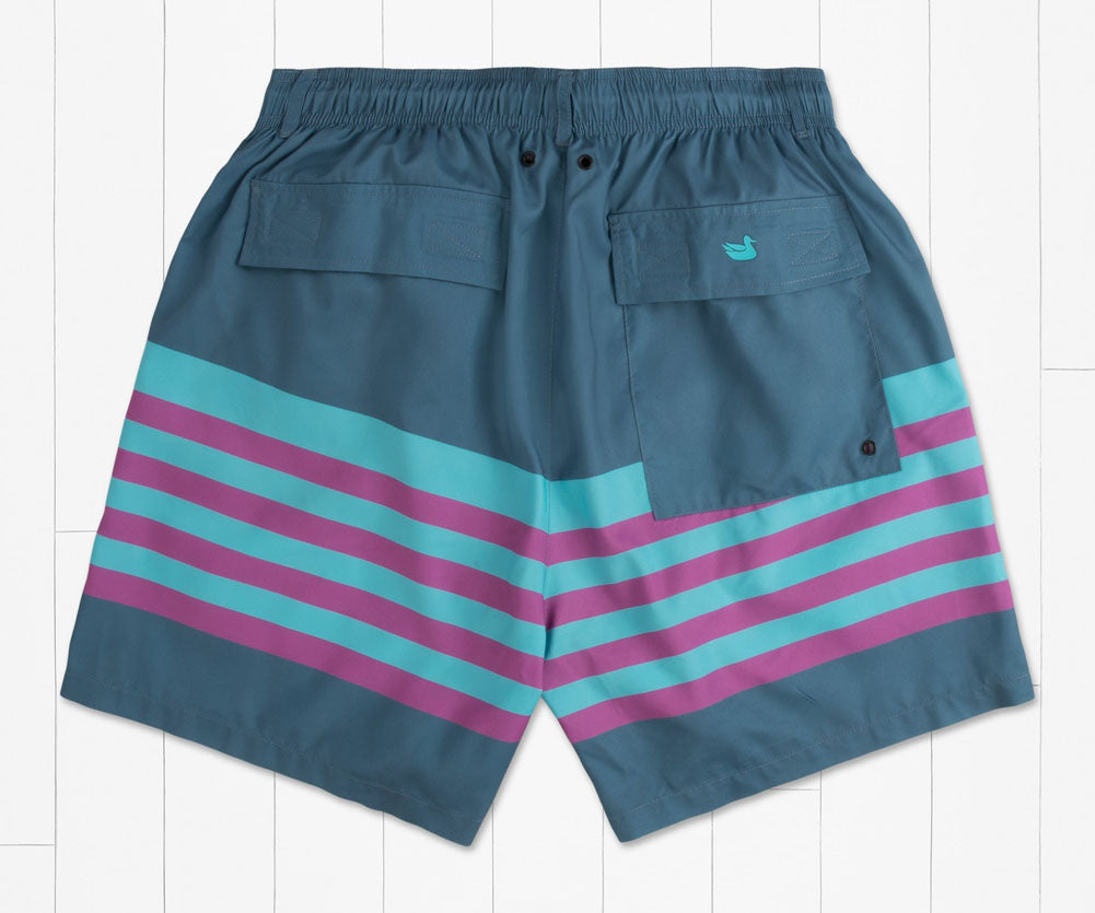 Harbor Trunk Barcelonia Lines in Slate and Teal by Southern Marsh