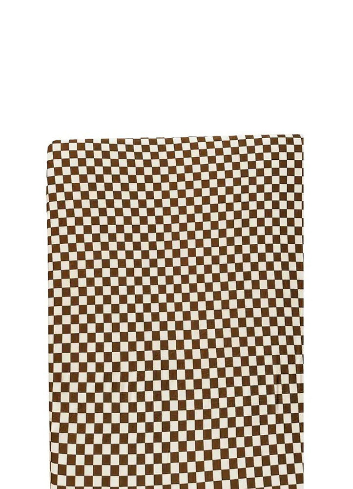 Toffee Checkered Bamboo Fitted Crib Sheet by Harp Angel Boutique