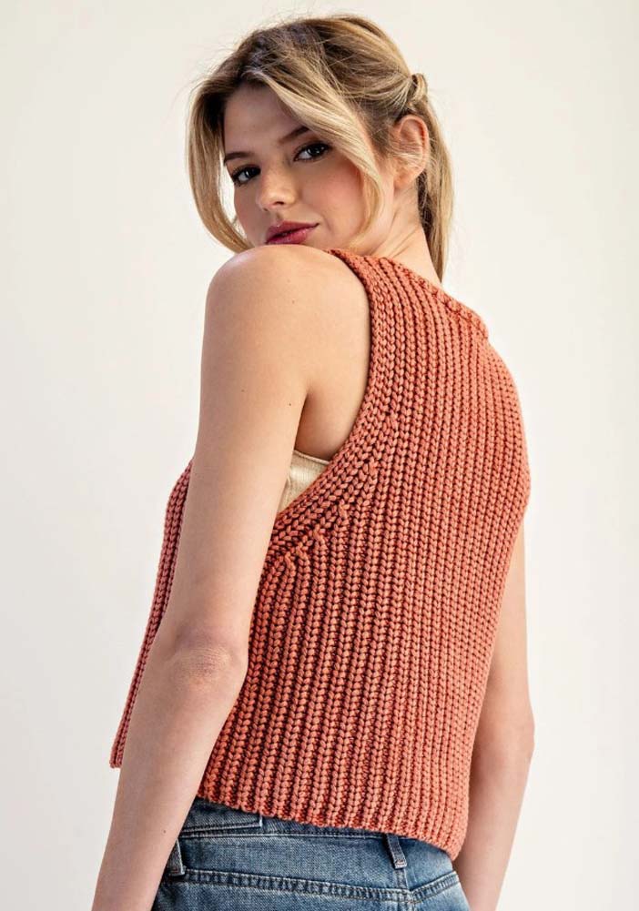 Button Down Sleeveless Sweater