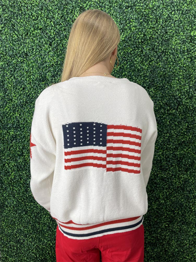 Stars and Stripes Cardigan in Off White by eesome