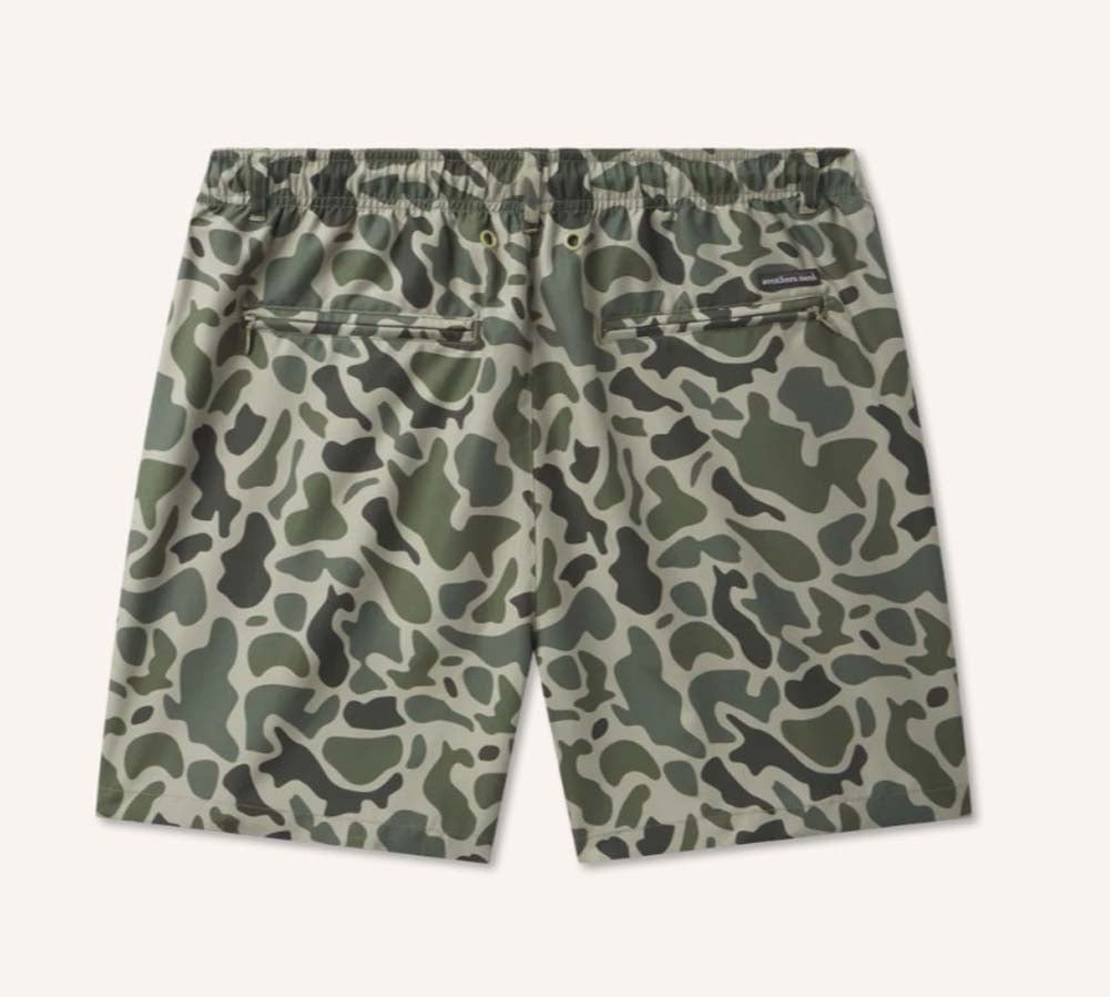 La Costa Lined Swim Trunks Camo in Dark Olive by Southern Marsh