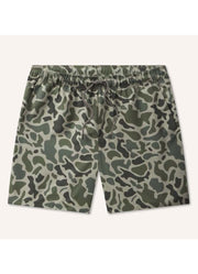 La Costa Lined Swim Trunks Camo in Dark Olive by Southern Marsh