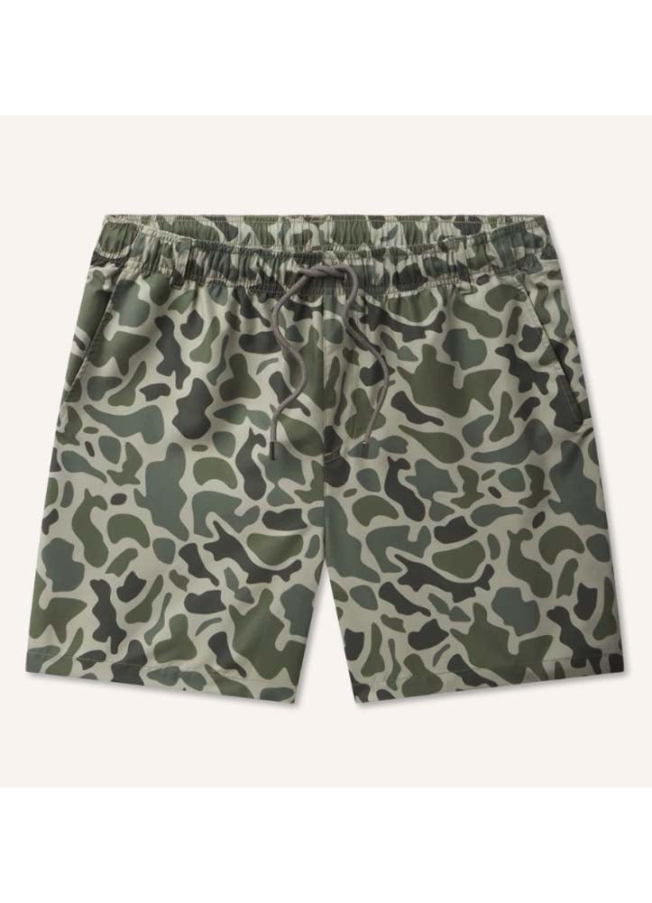 La Costa Lined Swim Trunks Camo in Dark Olive by Southern Marsh