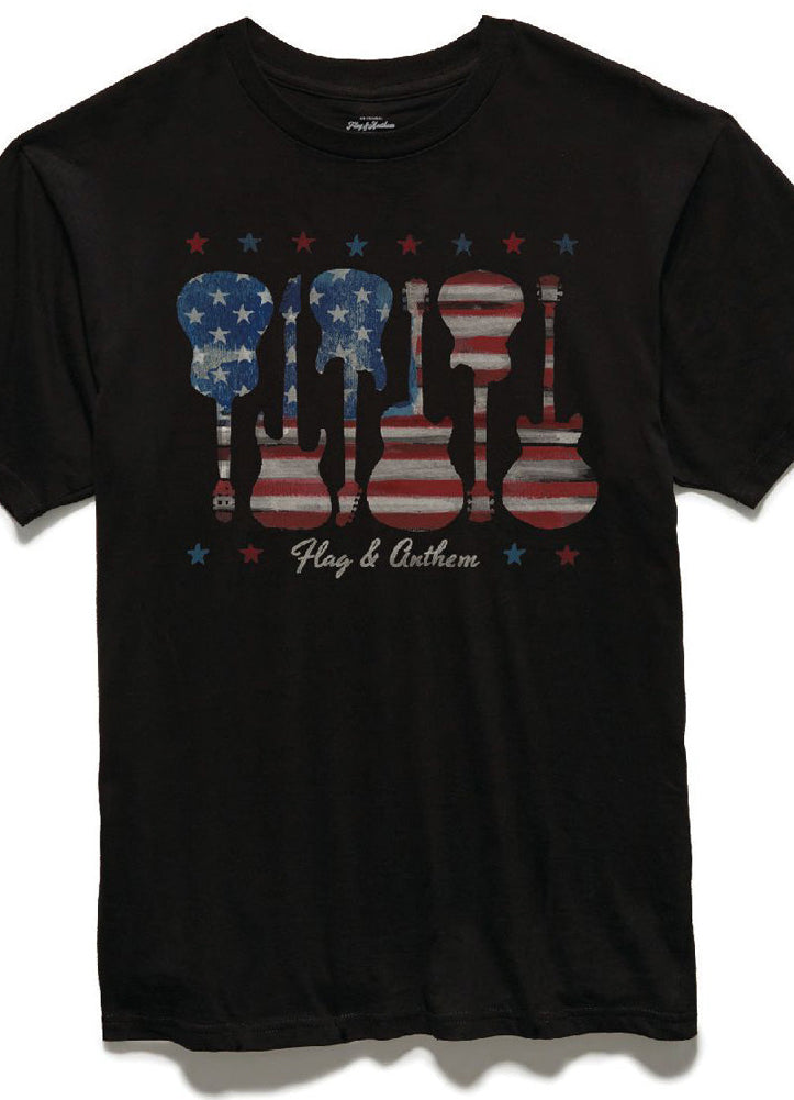 Americana Guitar Tee in Black by Flag and Anthem