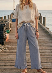 Checkered Gingham Lined Pants in Navy by Sewn + Seen