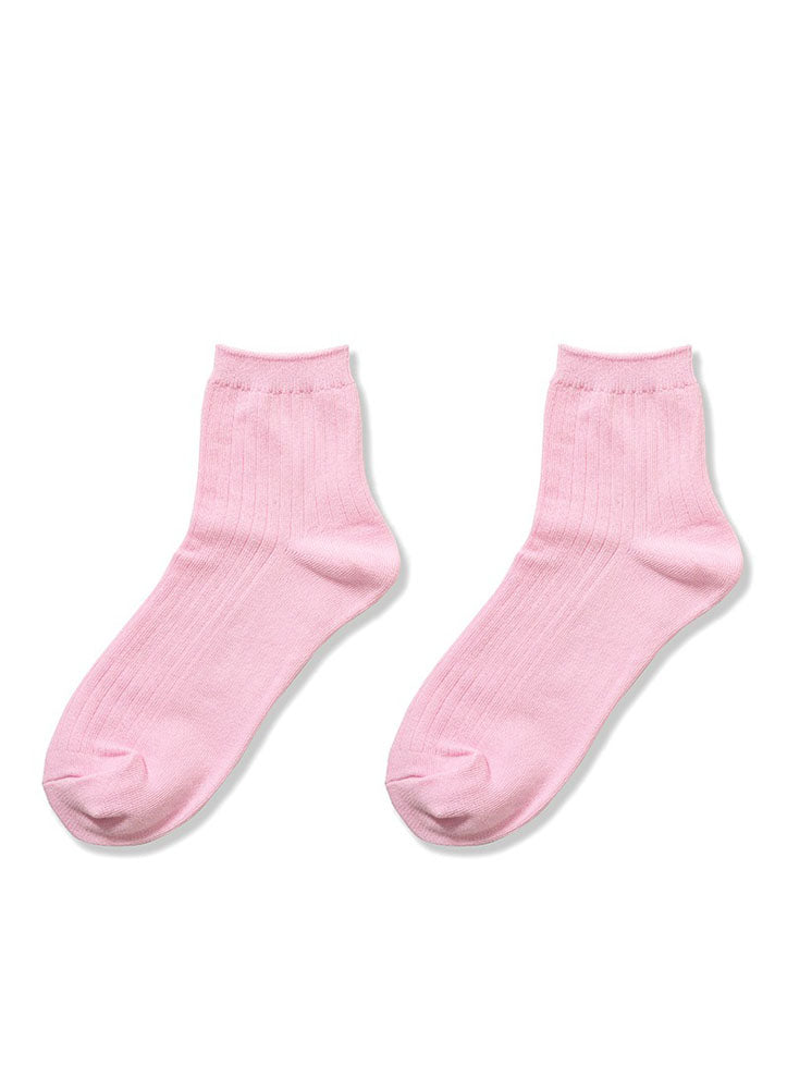 Cotton Crew Sock in Candy Pink by Zenana