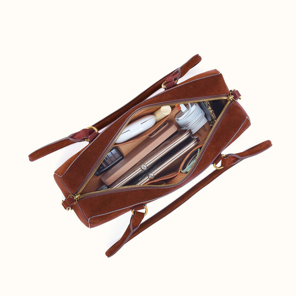 Sadie Satchel Chocolate Suede by Hobo