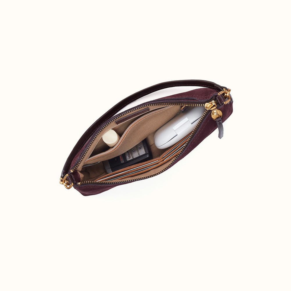 Darcy Crossbody Dark Cherry Suede by Hobo