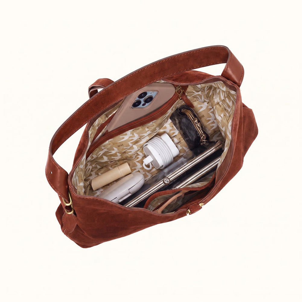 Atlas Hobo Bag Chocolate Suede by Hobo