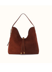 Atlas Hobo Bag Chocolate Suede by Hobo