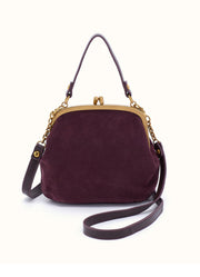 Alba Frame Crossbody Dark Cherry Suede by Hobo