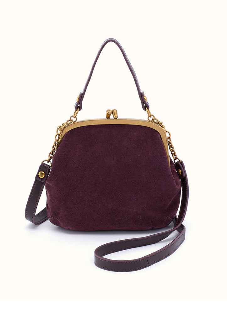 Alba Frame Crossbody Dark Cherry Suede by Hobo