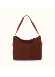 Render Shoulder Bag Chocolate Suede by Hobo