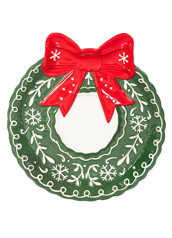 Heartfelt Cheer Ceramic Wreath Plate by Evergreen Enterprises