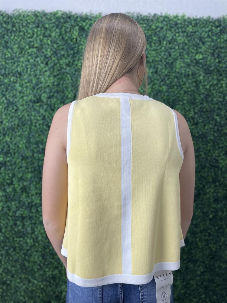 Sleeveless Cropped Sweater in Lemon by Entro