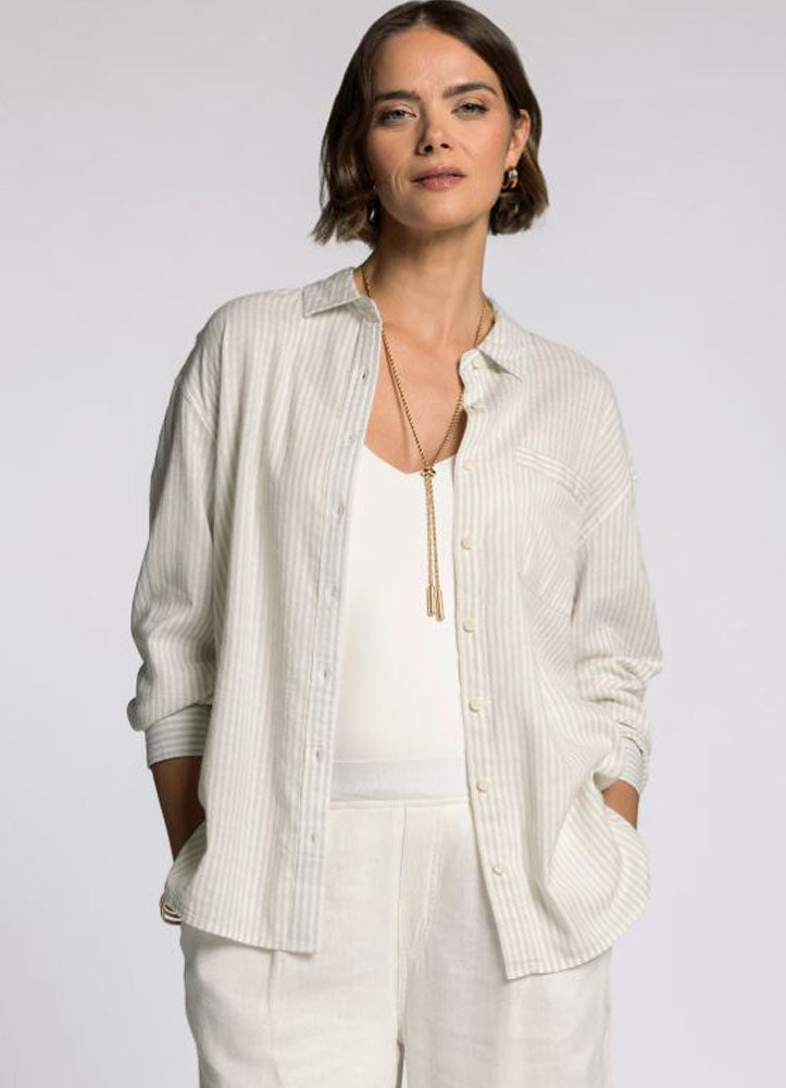 Edison Shirt in Sage Ivory