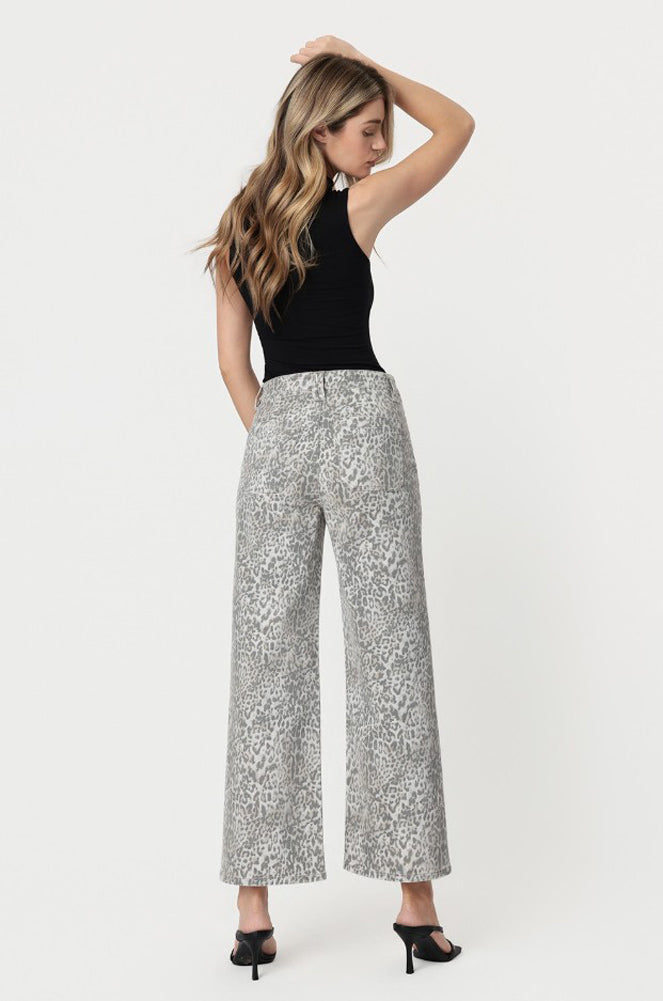 HR Leopard Print Baggy Wide Jeans by Vervet