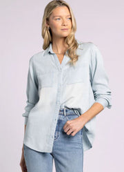 Ginger Top in Mia Pinstripe