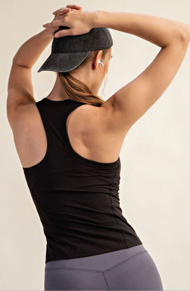 Butter Racerback Top in Black by Rae Mode