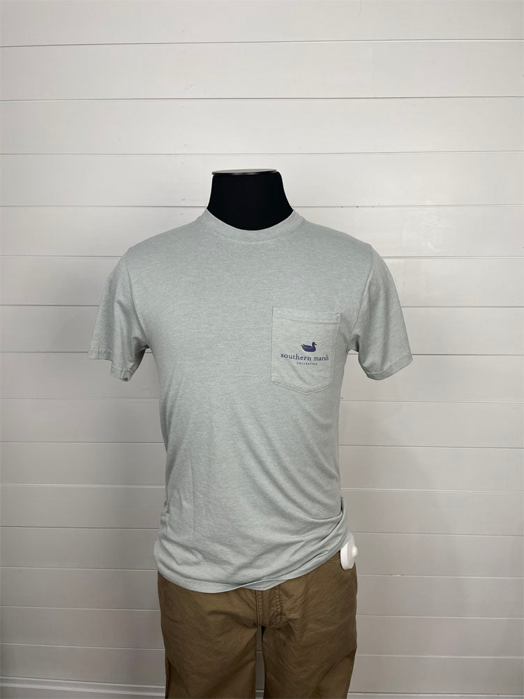 Seawash Tee American Beach in Light Grey by Southern Marsh
