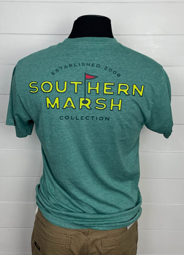 Seawash Tee Branding Flagstick in Champions Green by Southern Marsh