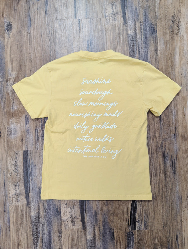 Sunshine + Sourdough Tee in Yellow by Anastasia Co