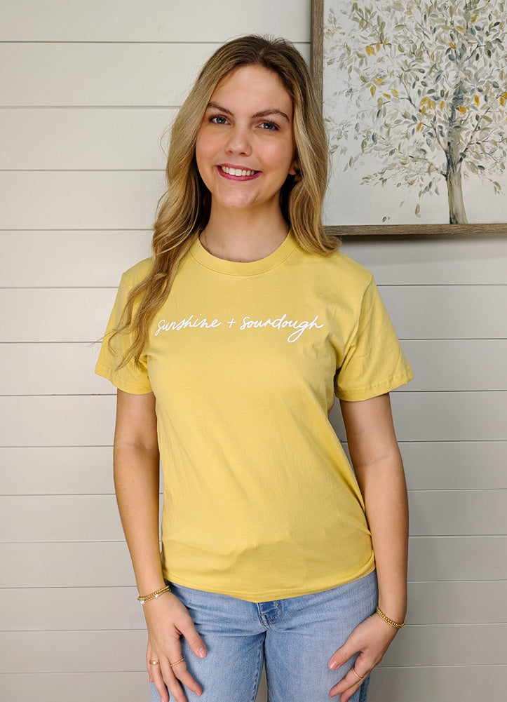 Sunshine + Sourdough Tee in Yellow by Anastasia Co