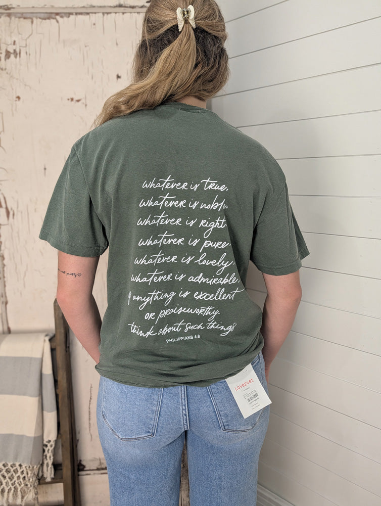 Focus On The Good Tee in Forest Green by Anastasia Co