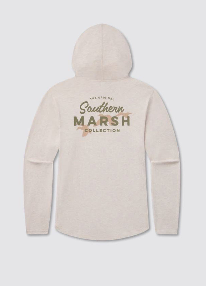 Classic Hoodie Tee Three Ducks in Washed Oatmeal by Southern Marsh