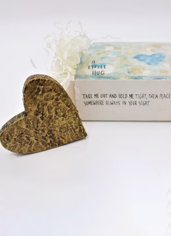 Chunky Wood Heart Little Hug Box by Trade Cie